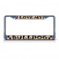 BULLDOG DOG PET Metal License Plate Frame Tag Border Two Holes   322191069094